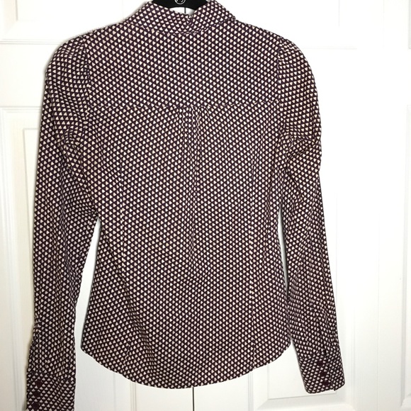 NWOT H&M Abstract Polka Purple Button Down - Picture 4 of 7